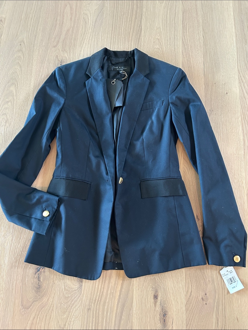 rag & bone Women's Navy Windsor Single-Button Tailored Blazer